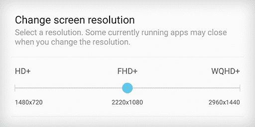 Screen resolution settings screenshot